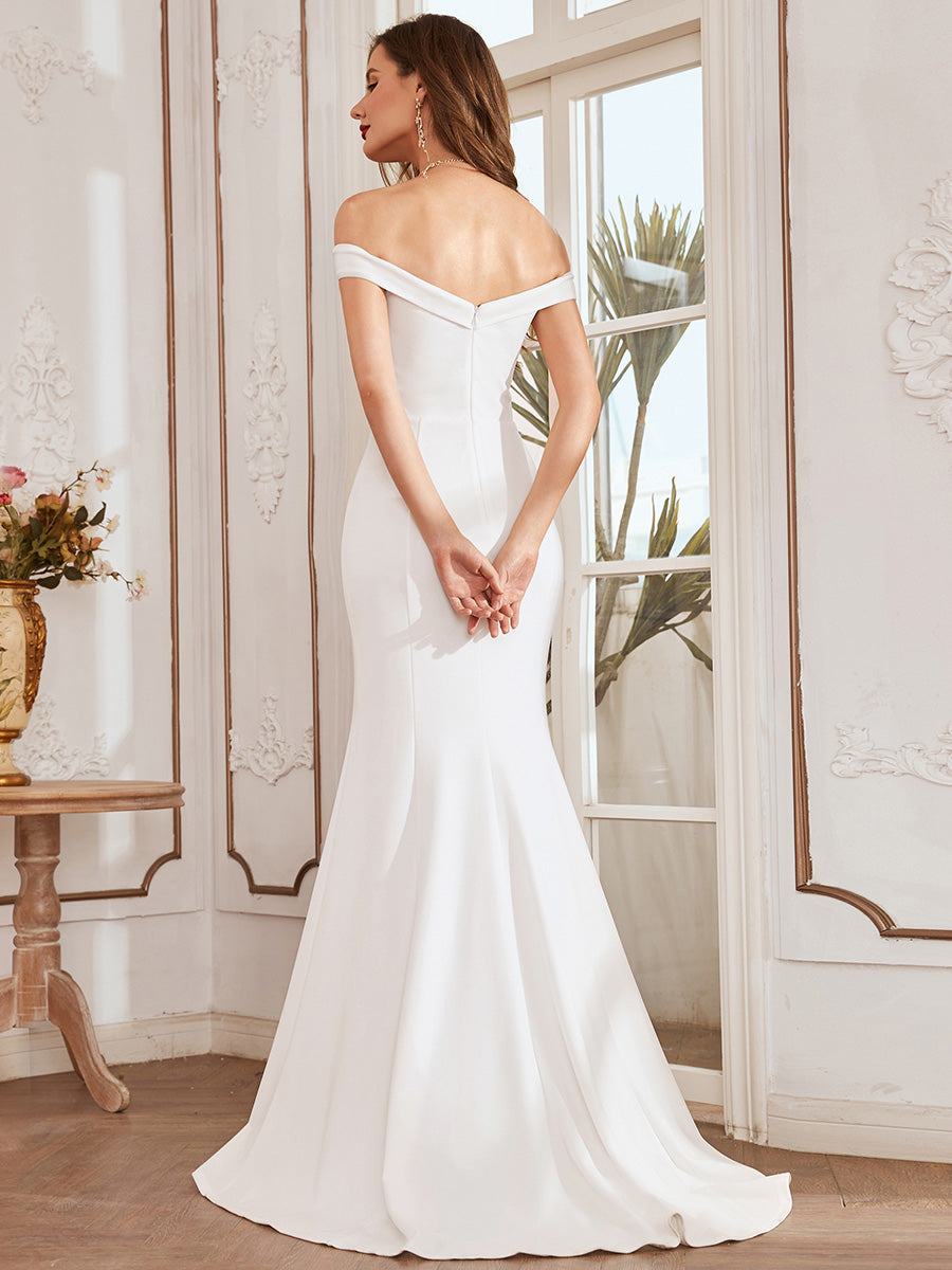 Plain off 2025 shoulder wedding dress