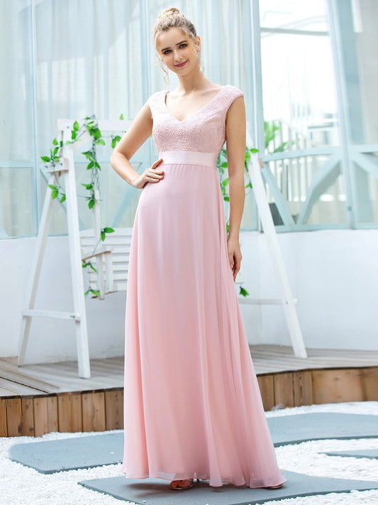 Ever Pretty V-neck Embroidered Bridesmaid Dress