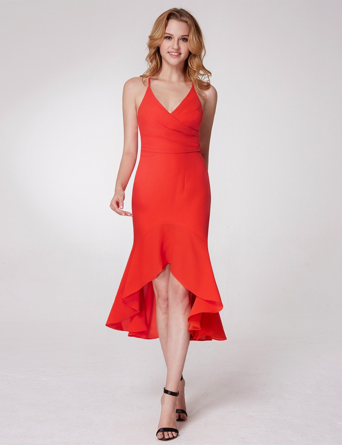 V Neck Fishtail Cocktail Occasion Dress