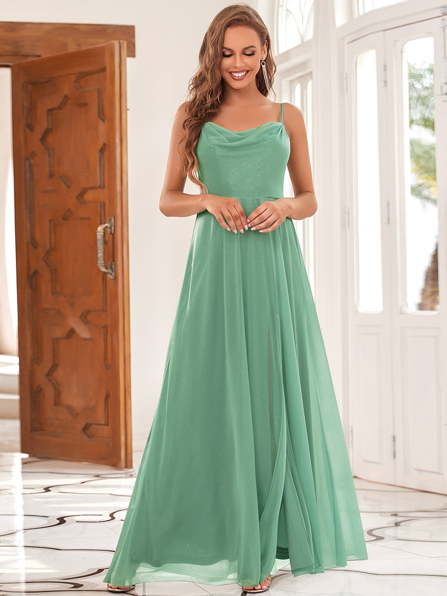 Pencil Silhouette Square Neckline Bridesmaids Dress